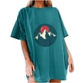 thumbnail image 1 of RKSTN Hauts d'Été pour Femmes 2023 Manches Courtes Chemises de Plage d'Été à Imprimé Graphique Décontractées Amples Grande Taille Couleur Unie Chandail Blouse T-Shirts, 1 of 7