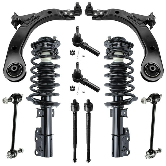 Detroit Axle - Front End 10pc Suspension Kit for Chevy Cobalt HHR Pontiac G5 Pursuit, 2 Lower Control Arms w/Ball Joints 4 Outer & Inner Tie Rod Ends 2 Sway Bar Links 2 Struts Replacement
