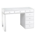 thumbnail image 3 of Impressions Vanity Desk, Mini SlayStation Kylie 1.0 Vanity Table with Clear Glass Top View and 7 Drawers for Dressing Room & Bedroom (White Mirrored), 3 of 3