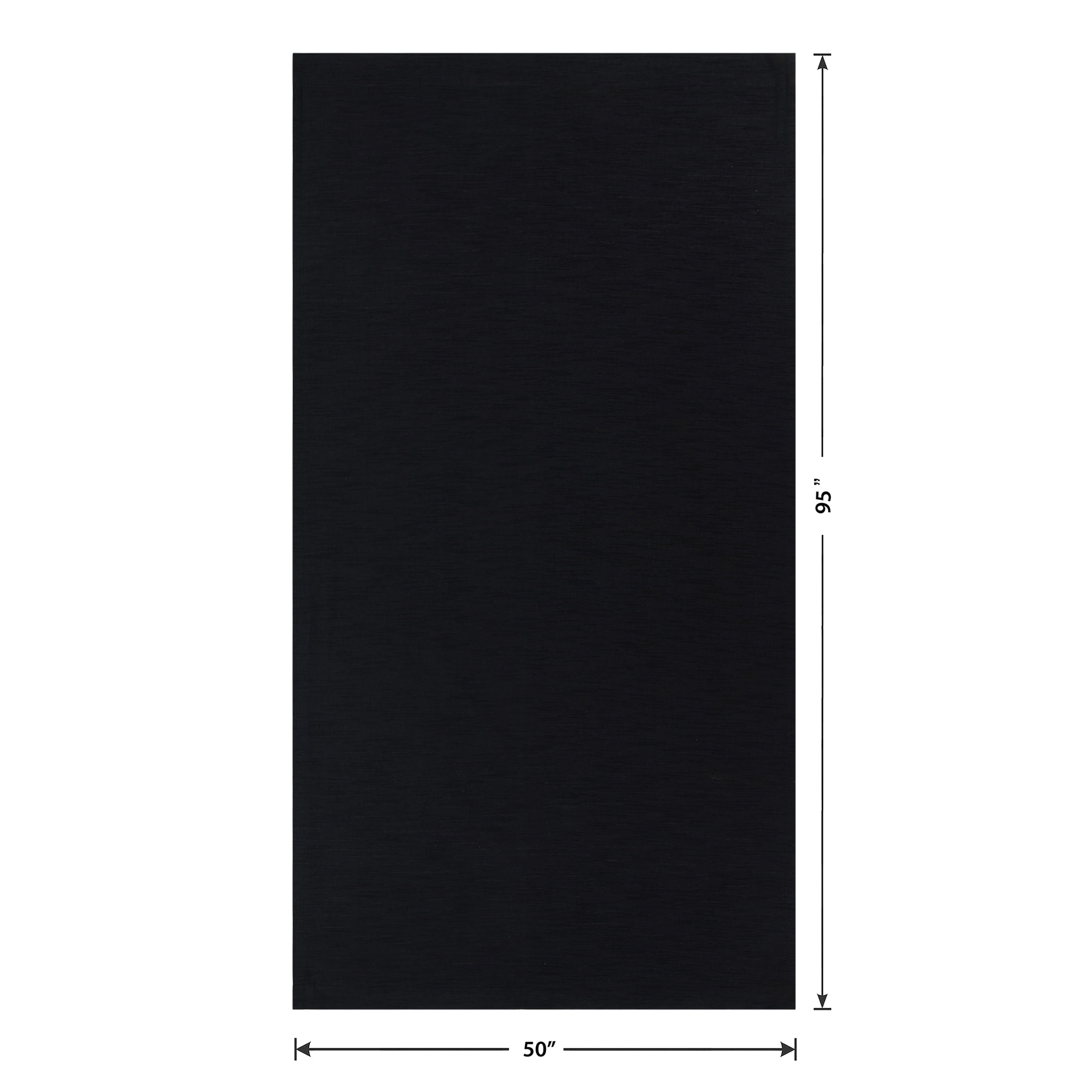 Better Homes & Gardens Textured Solid Chenille Blackout Single Curtain Panel, Black, 50"W x 95"L