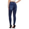 thumbnail image 2 of Pantalones de mezclilla cómodos desgastados ajustados suaves elásticos de cintura alta para mujer 140-azul 0, 2 of 5