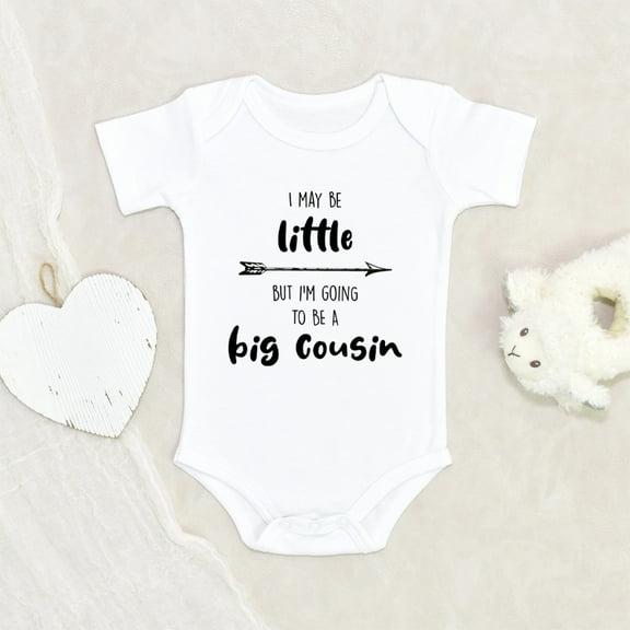 Newbabywishes - Maybe Little But I'm Big Cousin Baby Clothes for Boys and Girls - Cute Baby Announce