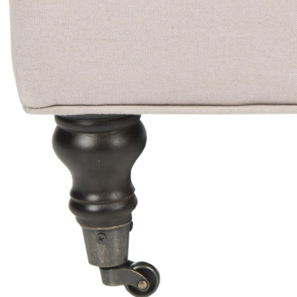 SAFAVIEH Clark Classic Glam Tufted Cocktail Ottoman w/ Casters, Taupe