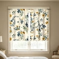 thumbnail image 5 of Beautynvta 2 Pack Floral Kitchen Curtains, Rod Pocket Light Filtering Short Window Drapes, Green Leaf Flower Printed Curtain Panels for Kitchen Bathroom Farmhouse Decor, 5 of 7