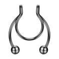 thumbnail image 2 of QIQUWOHUL 1 Pcs Nose Rings Hoop 18 Gauge Non Piercing Stainless Steel Clip On Fake Septum Clicker Nose Hoop Ring Piercings Jewelry For Women Men, 2 of 9