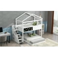 thumbnail image 5 of Pinovk Twin over Full House Bunk Bed with Storage Staircase and Blackboard,White(Old SKU: GX001701AAK), 5 of 20