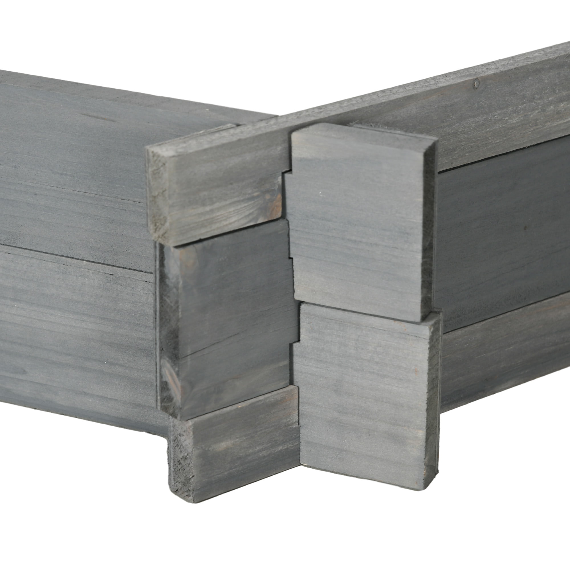 Wooden Raised Garden Bed, Hexagon Screwless Planters for Outdoor Plants, Vegetables, Flowers, Herbs, 39" x 36" x 6", Gray