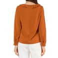 thumbnail image 4 of Allegra K Women's Ruffle V Neck Office Button Front Vintage Blouse, 4 of 7