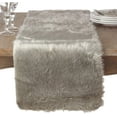 thumbnail image 2 of Fennco Styles Juneau Gray Faux Fur Table Runner 15"W X 36"L - Solid Color Soft Plush Table Cover for Home, Dining Room, Banquets, Holiday and Special Occasion, 2 of 3