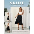 thumbnail image 6 of Nlife Women Ruffle Wrap Skirt Tie High Waist Boho Flowy High Low Hem Asymmetrical Midi Beach Skirt, 6 of 8