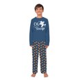thumbnail image 4 of Oh Snap Gingerbread Matching Family Christmas Pajamas With Dog, Blue Gingerbread Holiday PJs, Plus Sizes, With Pockets, 4 of 7