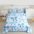 thumbnail image 2 of Feelyou Blue Vintage Bow Twin Comforter Sets, Cute Princess Ribbon Bedding Set, 2 Pieces, 2 of 8