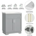 thumbnail image 2 of OLD CAPTAIN Bathroom Vanity with Ceramic Sink, Wooden Double Door Bathroom Vanity, 32 Inch Bath Cabinet with Sink and Storage, Grey, 2 of 7