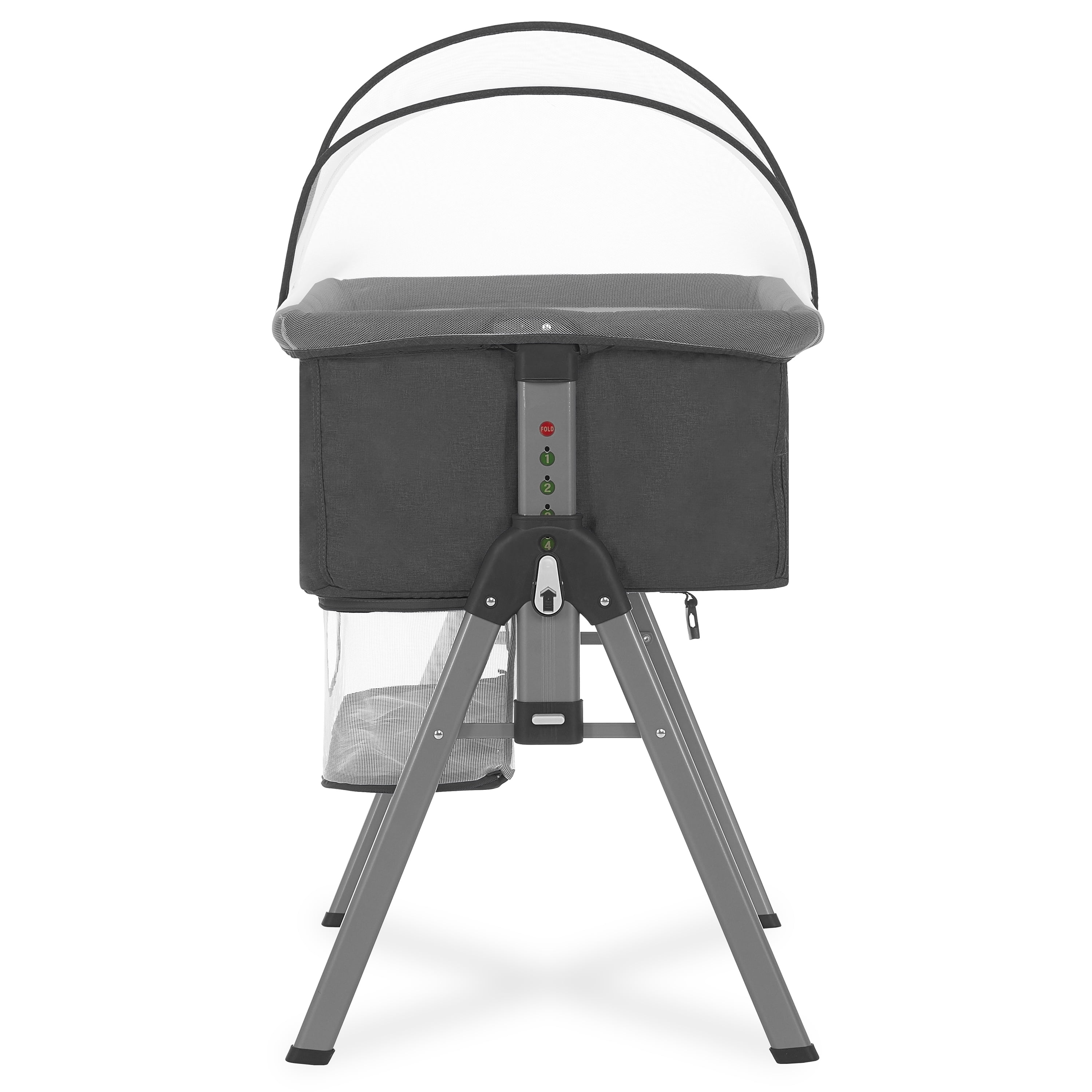 Dream On Me Lotus Bassinet & Bedside Sleeper, Dark Gray