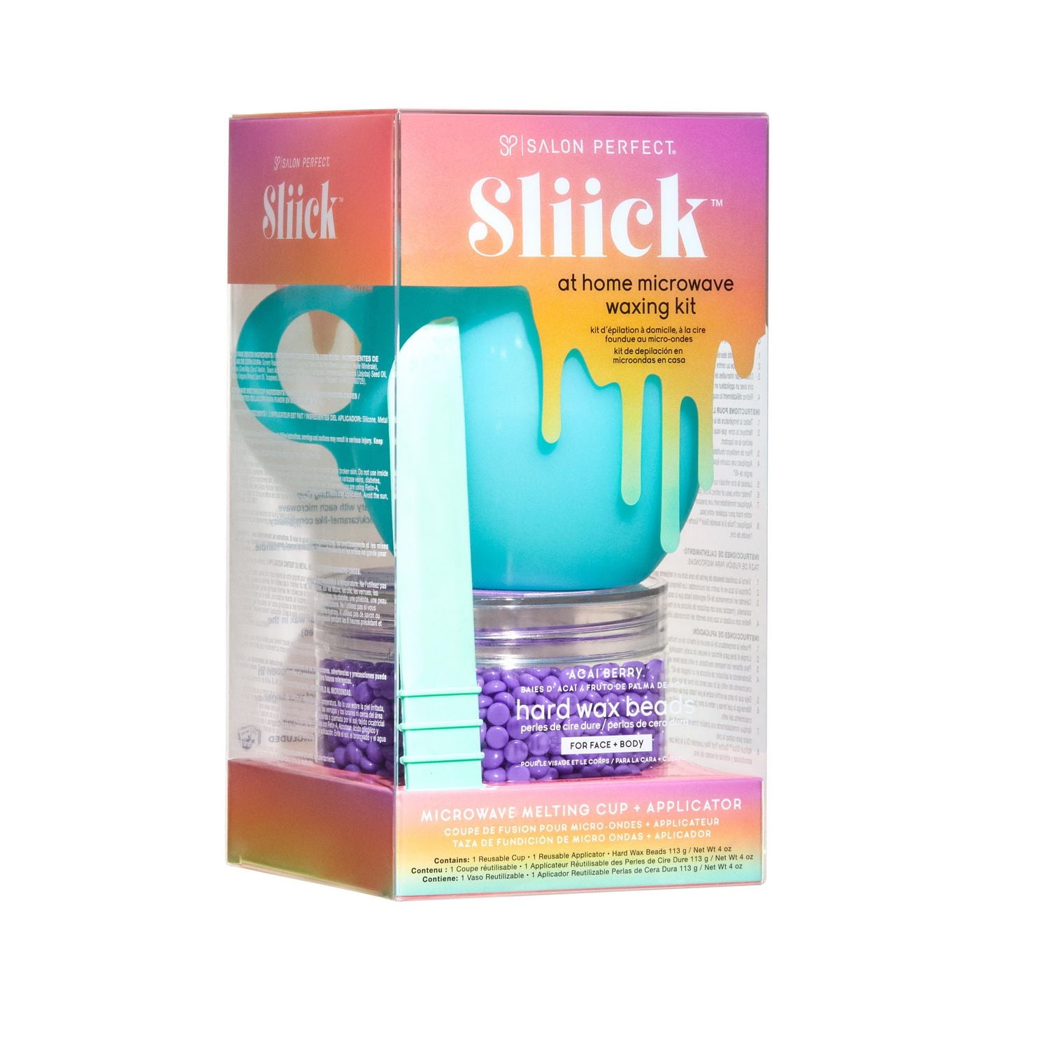 Sliick par Salon Perfect at Home Micro-ondes Waxing Kit Trousse d'épilation