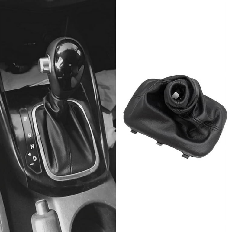 1x PU Leather Car Interior Gear Shift Stick Gaiter Boot Dust Proof Covers  Black
