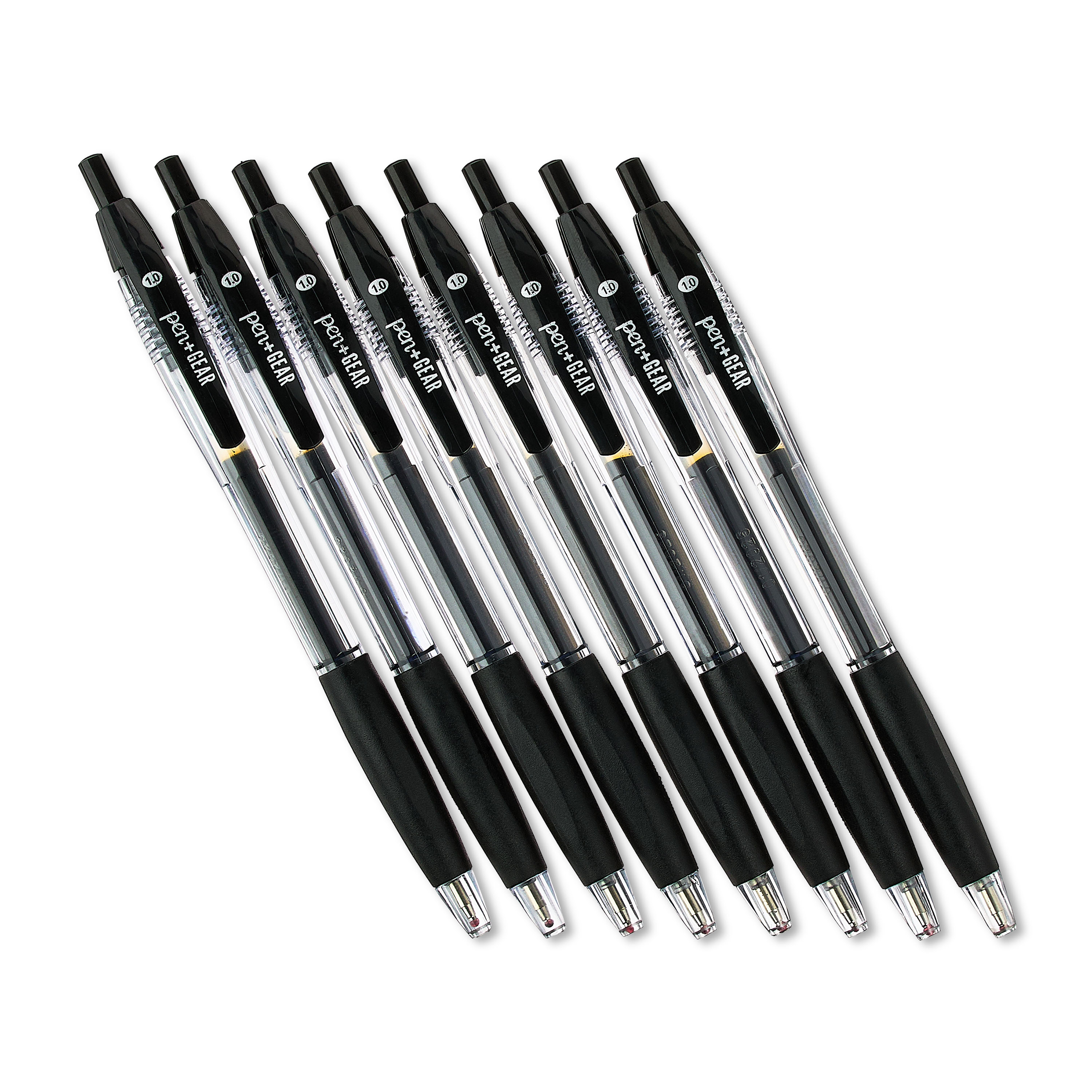 Bolígrafos retráctiles Pen+Gear, punta mediana, 1.0 mm, tinta negra, 8 piezas 2
