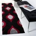 thumbnail image 5 of SAFAVIEH Florida Declan Geometric Shag Area Rug, Black/Red, 6' x 9', 5 of 11