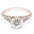 thumbnail image 3 of 1 3/4 Carat Center 7 MM Round Cut Lab Created Moissanite Diamond Split Shank Engagement Ring For Women In 14K Rose Gold Over Sterling Silver(G-H Color, VVS1 Clarity, 1.75 Cttw)-5.5, 3 of 6