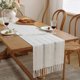 thumbnail image 1 of Camino de Mesa Beige Crema Camino de Mesa Boho con Borlas Camino de Mesa Estilo Rústico para Cena, Fiesta, Vacaciones, Comedor, Cómoda, 38X183cm,, 1 of 5