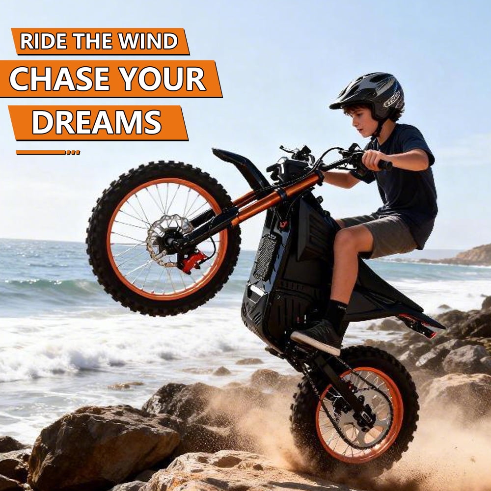 M7 Electric Dirt Bike for Teens, 48V 20.8Ah Battery, 3000W Brushless QS Motor,  for 3.9-6 ft  Riders