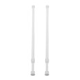 thumbnail image 1 of 2 piezas de soporte para barra de cortina, varillas extensibles de tensión, resistentes, ajustables, resorte para ropa, plástico blanco, 1 of 6