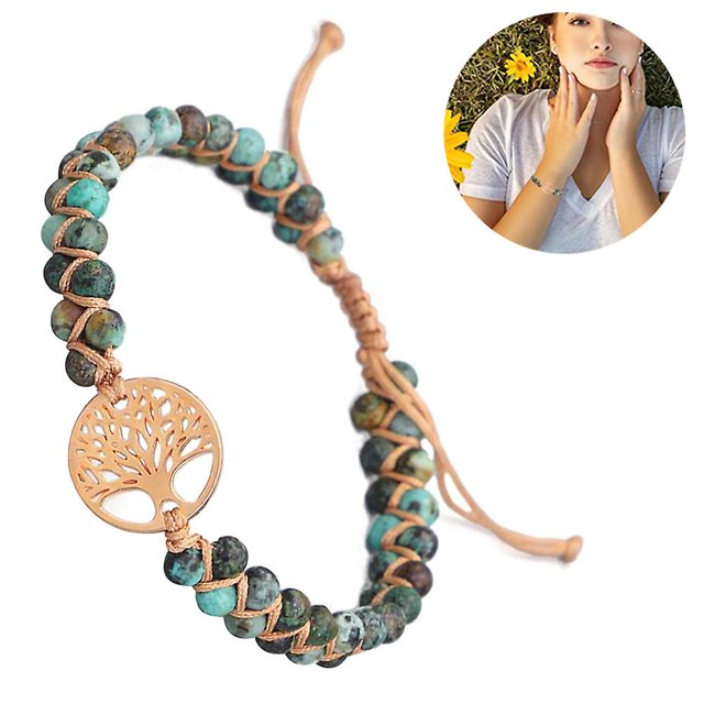 Pulseras de cristal curativo para mujer, gomstones naturales, cuentas de piedra de Reiki Chakras, Anxiet brand modelStyleType