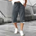 thumbnail image 2 of USNSM (M-8XL) Men's Big and Tall Shorts Knee Length Summer Loose Elastic Waist Drawstring Pocket Plus Size Capri Pants Streetwear Pants for Man Gray 7XL, 2 of 9