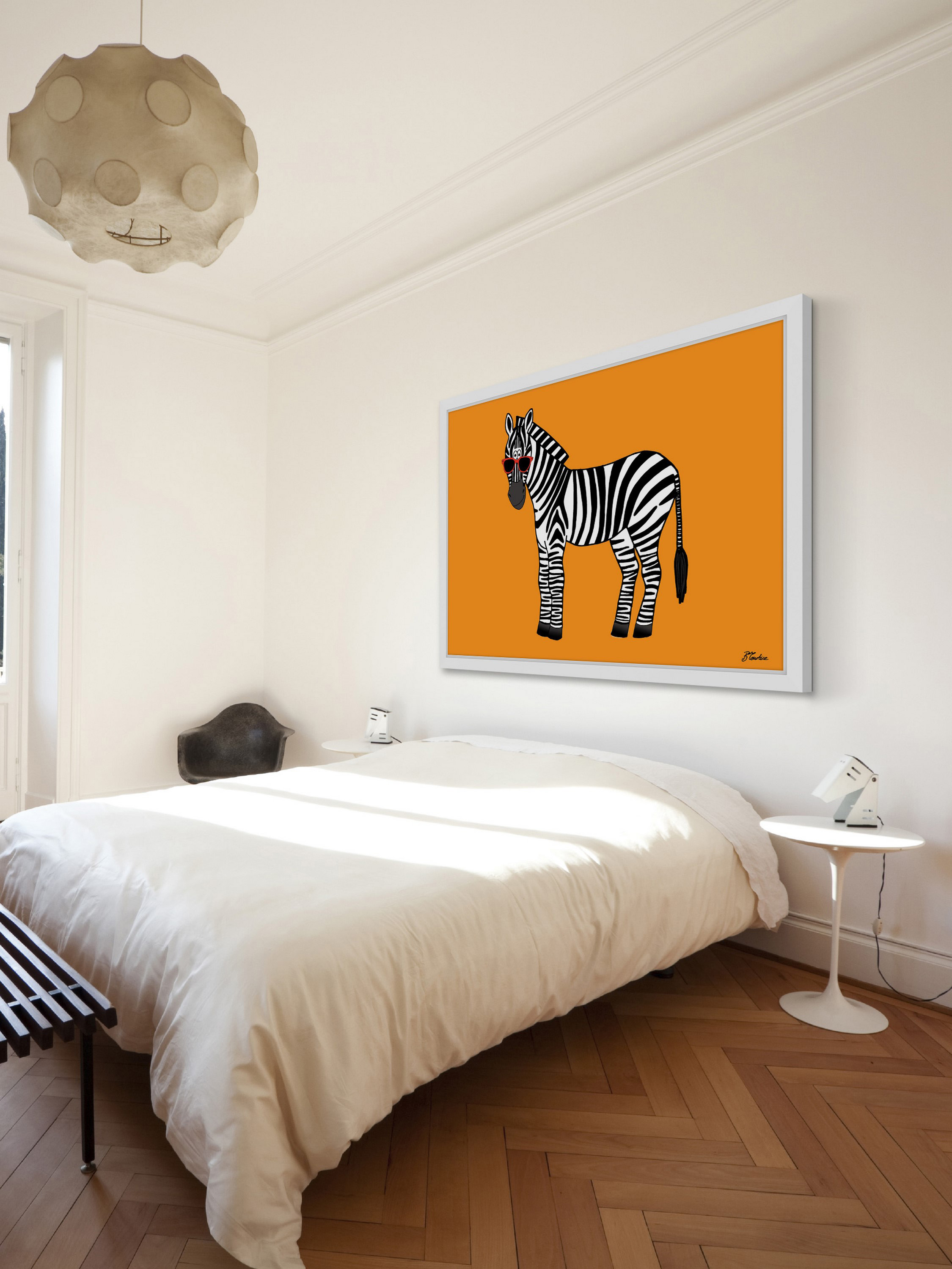 "Zebra Hippy Body" Framed Painting Print