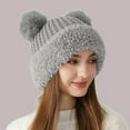thumbnail image 2 of Fnooota Womens Knit Hats, Windproof Fashion Warm Winter Beanies for Women Gray Size M, 2 of 3