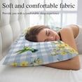 thumbnail image 5 of Forsythia Flowers Pillow Covers, Linen Long Throw Pillow Case, Spring Yellow Floral Hummingbird Blue Plaid Holiday Pillow Protector Decorative Cushion Cover for Living Room/Bedroom 20" x 26", 5 of 8