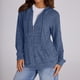 thumbnail image 5 of Suéteres para Mujer, Sudaderas de Punto de Larga con Cremallera, Sudaderas Acanaladas, Sudaderas Casuales Holgadas con Bolsillo. Azul Oscuro L, 5 of 9
