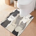 thumbnail image 2 of Yayeee Bath Rugs for Bathroom Floor Set of 2 Non Slip Fluffy Soft Absorbent Mat, Beige Cute Cats, 2 of 7