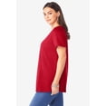 thumbnail image 3 of Roaman's Women's Plus Size Cotton Ultimate V-Neck Tee, 3 of 6