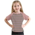 thumbnail image 4 of Kids T Shirts Youth Short Sleeve Striped T-Shirt Cotton Crewneck Tees for Boys or Girls Size 3-14 Years, 4 of 6