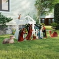 thumbnail image 4 of 10 PCS Outdoor Nativity Scene Lighted Christmas Family Yard Decoration Nativity Sets Weatherproof, White, 4 of 11