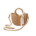 thumbnail image 3 of TTJ Handmade Straw Tote Bag Woven Rattan Summer Beach Handbag Crossbody Boho Straw Purse With Adjustable Strap Large Interior Pocket For Travel Picnic Market Vacation Beach Accessories, 3 of 7