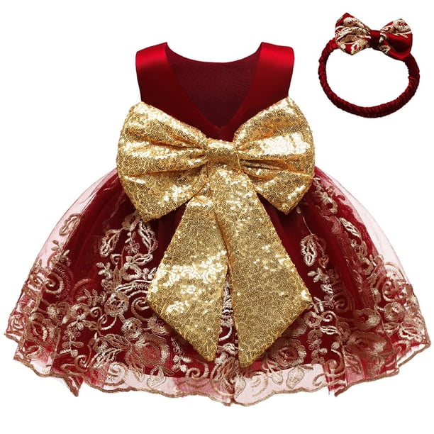Vestido CMMCHAAH para niñas, Navidad, color burdeos, de 2 a 3 años