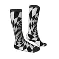 thumbnail image 3 of Picia Women Crew Soft Moisture-wicking Socks 3D Vortex Illusion Pattern Design Cotton Socks, One Size fit All, 3 of 9
