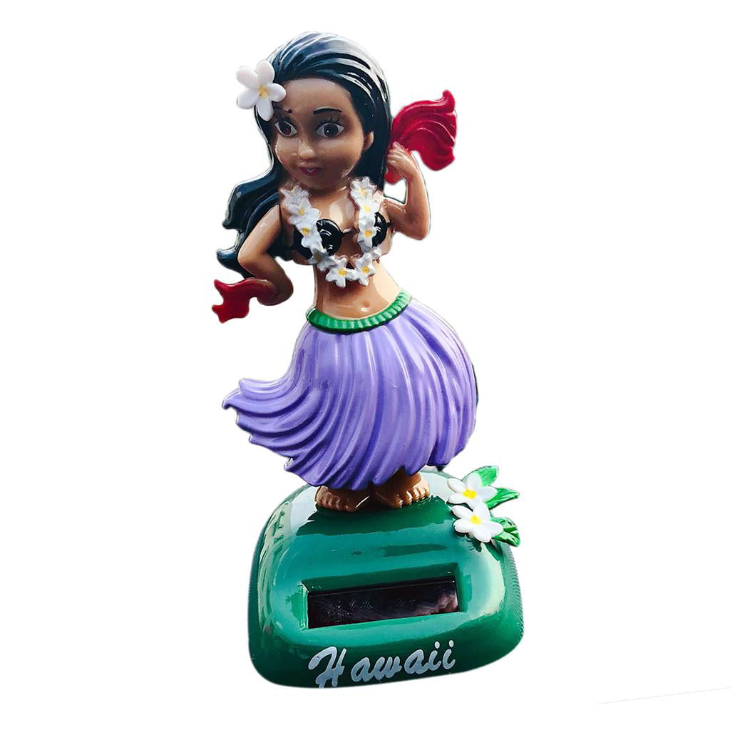 Solar Interior Toy Dancer Hawaii Girl Party Car Dashboard Toy Décor A-pink girl 