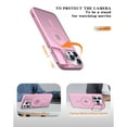 thumbnail image 3 of Dteck Camera Metal Ring Stand Case for iPhone 11 Pro Max,Shockproof TPU Magnetic Mag-Safe Case Matte PC Slim Back Cover,Pink, 3 of 6