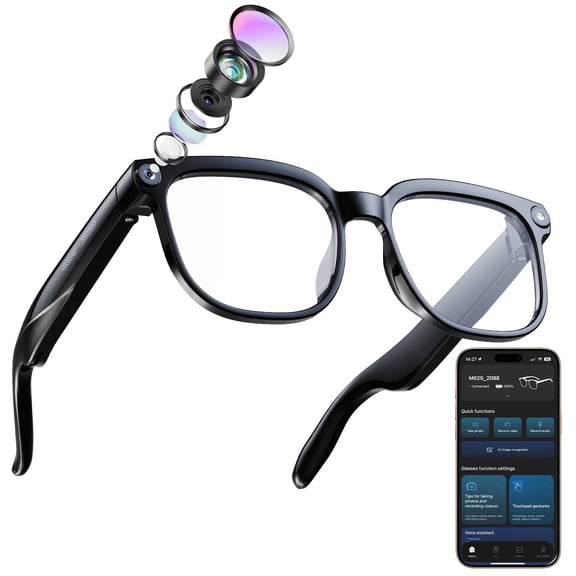 Lentes Inteligentes CJkao con Cámara 8MP Bluetooth y Asistente de Voz ChatGPT