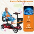 thumbnail image 3 of 4 Wheel Mobility Scooter for Seniors&Adults,15 Miles Foldable Electric Mobility Scooter,350W Powered Electric Wheelchair Device for Adults 300 lbs,LED Lights,Basket,Compact Mobile for Travel, 3 of 9