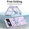 thumbnail image 3 of Allytechgroup Galaxy Z Flip 4 Case, Stars Design Hinge Protection Shockproof Slim Fit Shell Cover Anti-Scratch Transparent Clear Back Cover Phone Case for Samsung Galaxy Z Flip4, Purple, 3 of 7