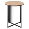thumbnail image 3 of Minimalist Metal Slatted Wood Side Table - Oak / Black, 3 of 6