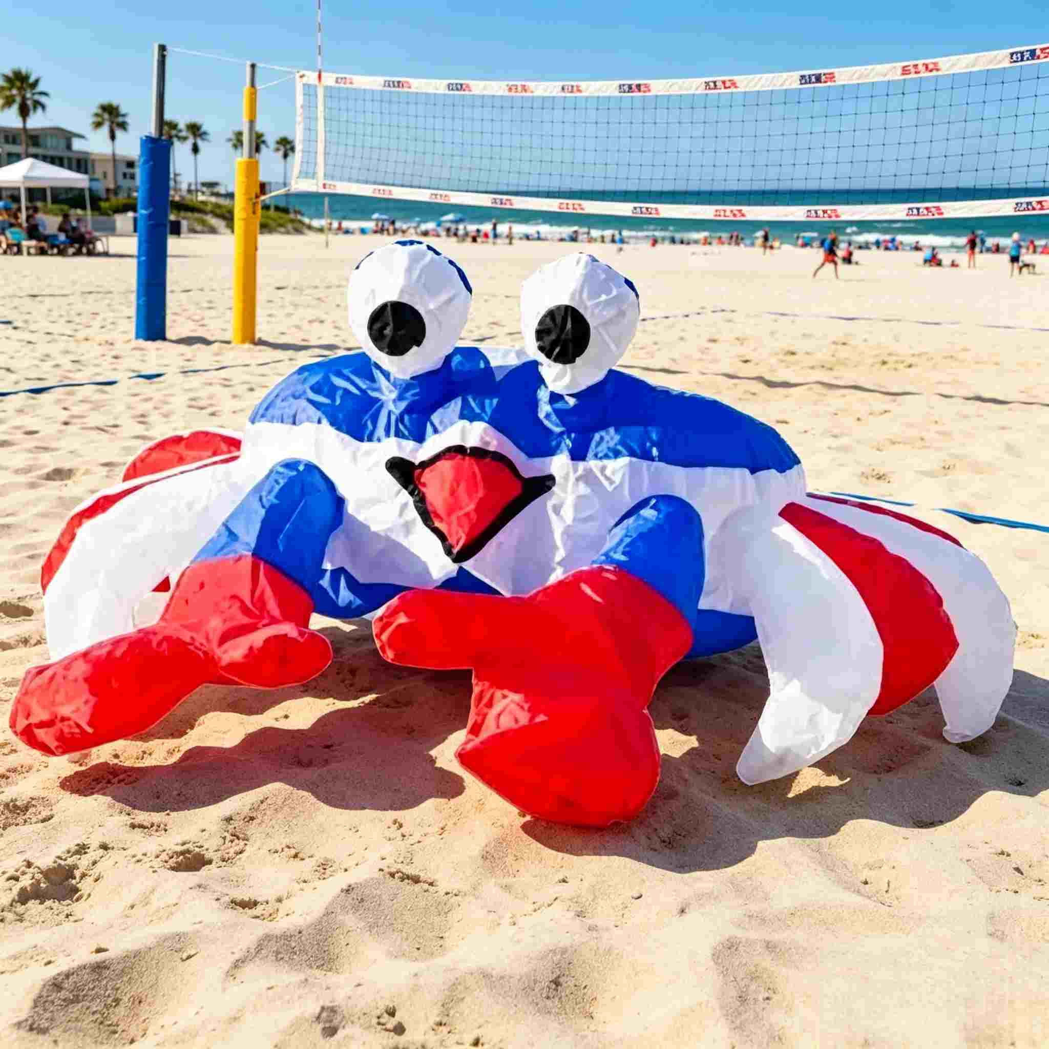 Crab Inflatable Kite For Outdoor,Multicolor Ground Crab Kite Jumping with The Wind,3D Ground Crab Ornament For Beach,Patio,Lawn,Summer Decoration For Seaside Ornament