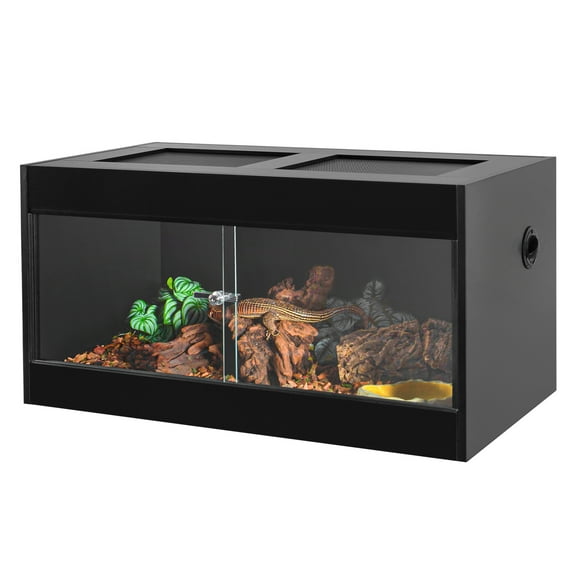 GUZZLO 40 Gallon PVC Reptile Enclosure, 36x18x18 , Black