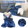 thumbnail image 5 of Duulaya Blue Cotton Denim Overalls for Cats & Dogs, Strappy Thin Skirt, Everyday Fashion Costume Summer Pet denim dress, 5 of 6