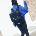 thumbnail image 4 of Embroidery Cute Cartoon Backpack Cat Ear Girl Schoolbag For Teenage Women Casual Black Canvas School Teen Backpack, 4 of 5