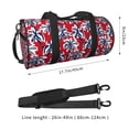 thumbnail image 2 of Zufioo Palm Tree Pattern on Red Print Round Sports Travel Duffel Bag, Airplane Weekender Bag, Waterproof Gym Backpack, Unisex, 2 of 6